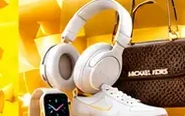 Headphones, smartwatch and phone